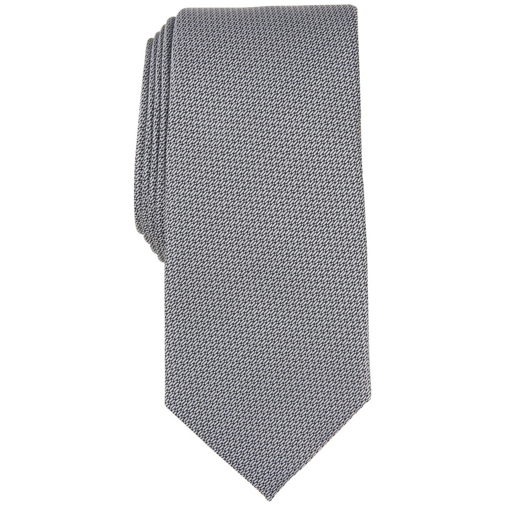 Alfani Tie Mens Gray Sawyer‎ Solid Textured Necktie NWT